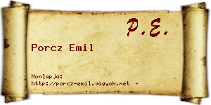 Porcz Emil névjegykártya