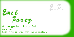 emil porcz business card